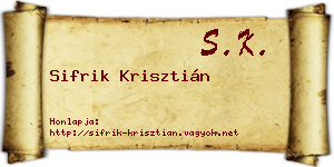 Sifrik Krisztián névjegykártya