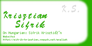 krisztian sifrik business card